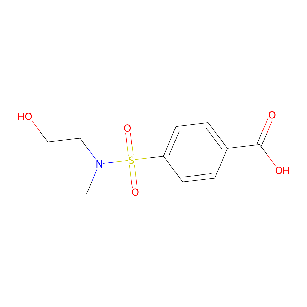 4-[(2-Hydroxyethyl)(methyl)sulfamoyl]benzoic acid molecular structure, CAS 1087792-62-8