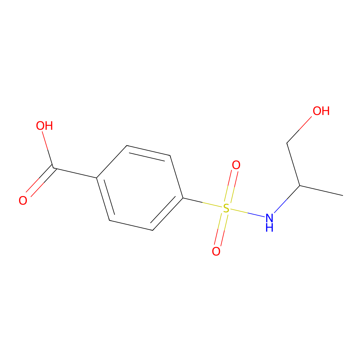4-[(1-Hydroxypropan-2-yl)sulfamoyl]benzoic acid molecular structure, CAS 1087792-64-0