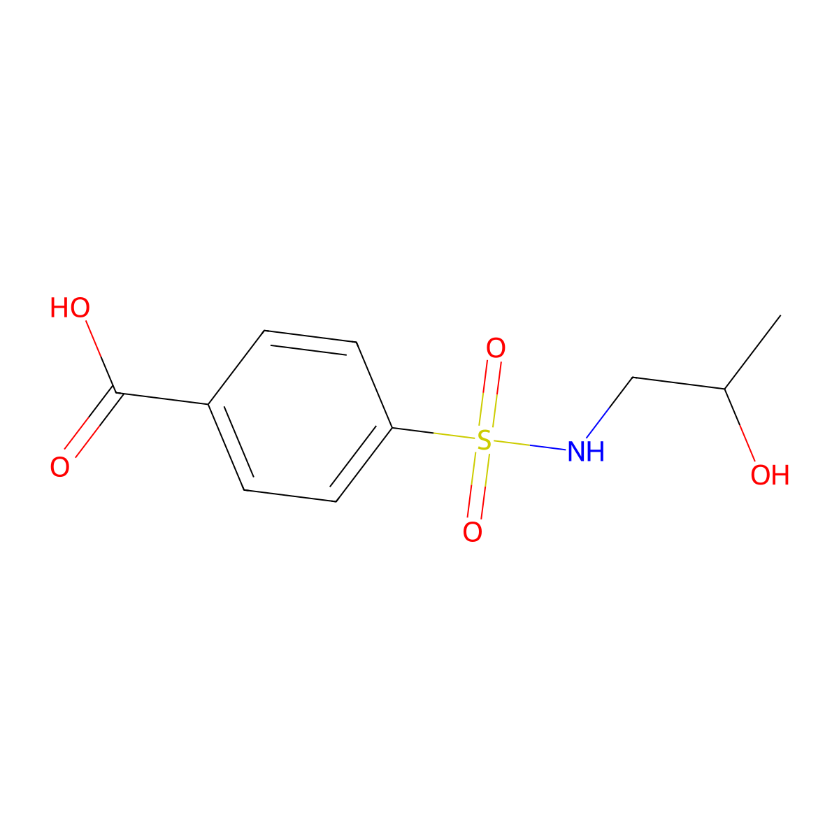 4-[(2-Hydroxypropyl)sulfamoyl]benzoic acid molecular structure, CAS 1087792-65-1