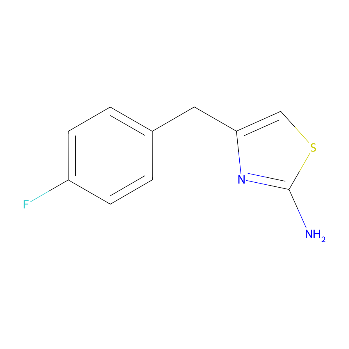 4-[(4-Fluorophenyl)methyl]-1,3-thiazol-2-amine molecular structure, CAS 1087792-67-3