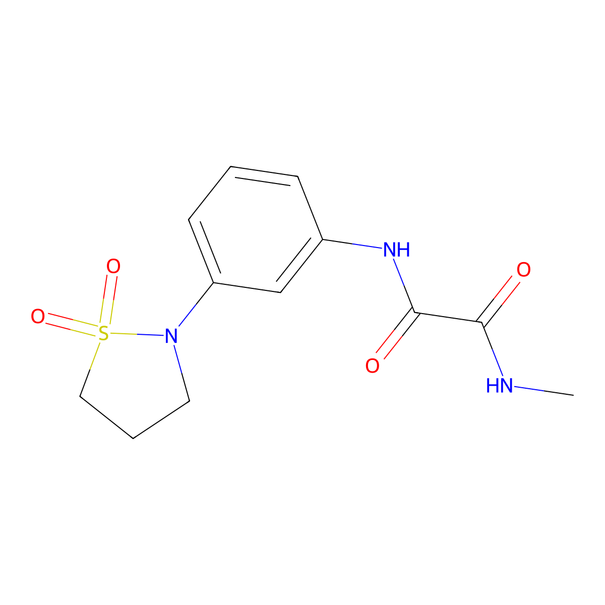 N'-[3-(1,1-dioxo-1,2-thiazolidin-2-yl)phenyl]-N-methyloxamide molecular structure, CAS 1087796-43-7