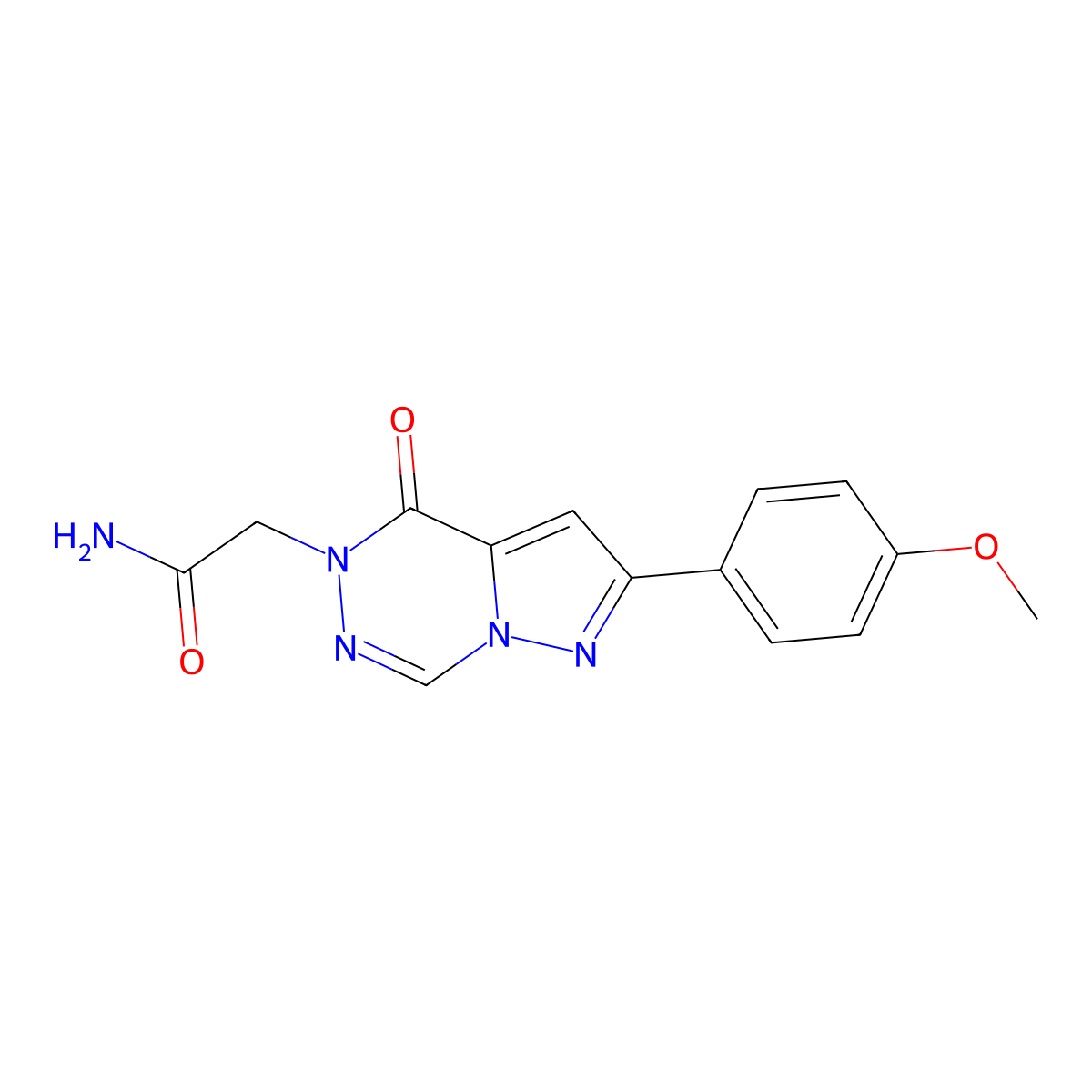 2-(8-(4-Methoxyphenyl)-(oxo)pyrazolo[1,5-d][1,2,4]triazin-1-yl)acetamide molecular structure, CAS 1087796-45-9