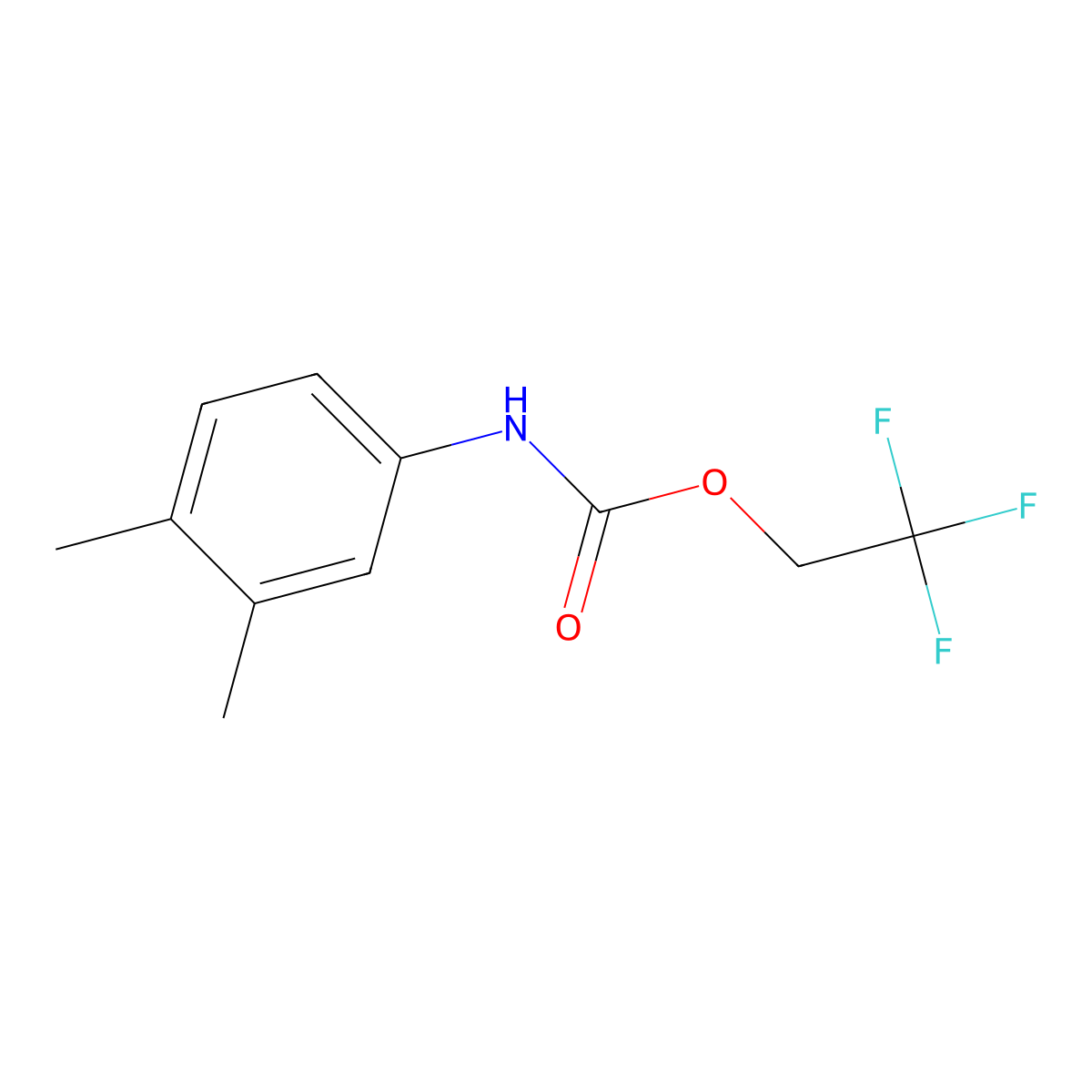 2,2,2-trifluoroethyl N-(3,4-dimethylphenyl)carbamate molecular structure, CAS 1087797-84-9