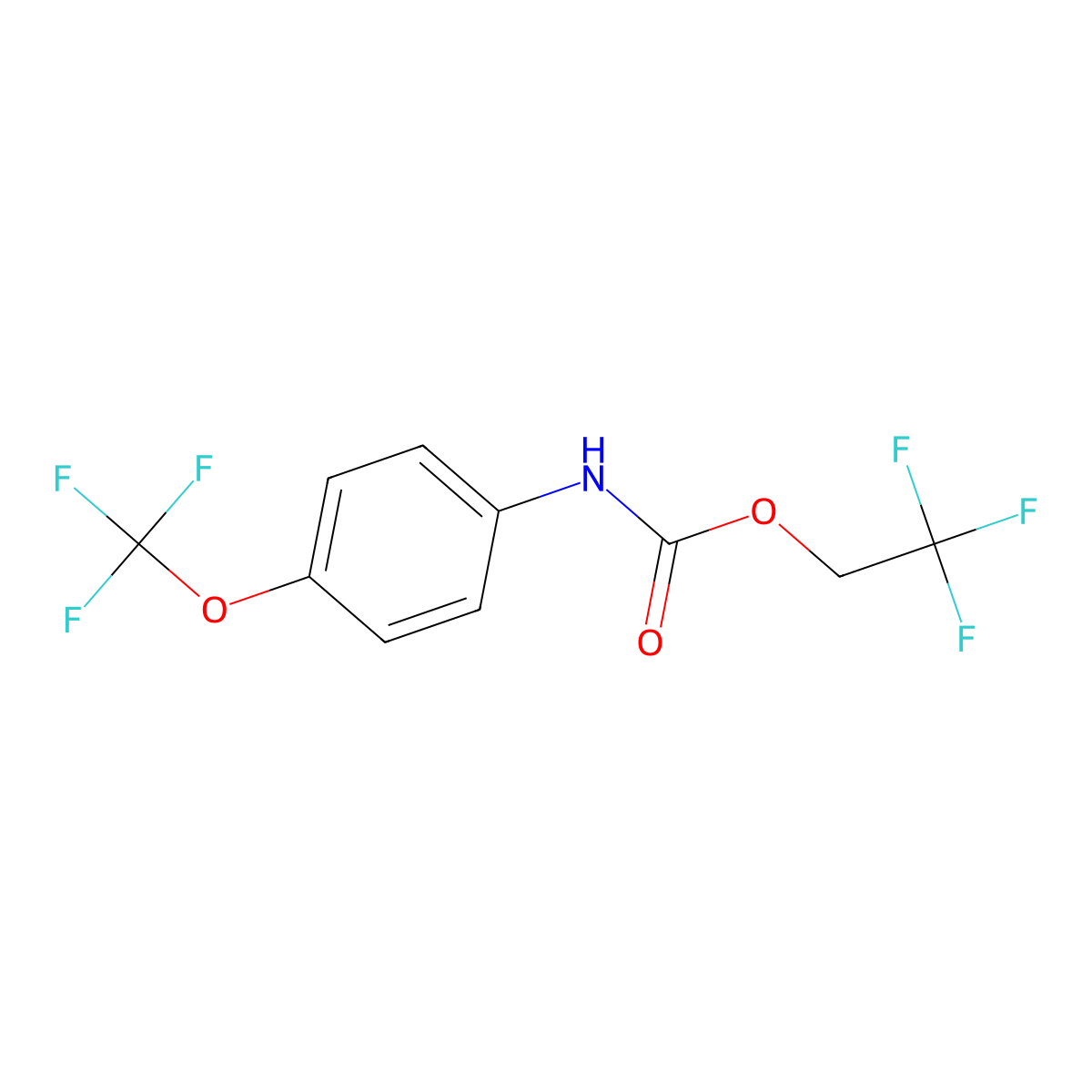 2,2,2-trifluoroethyl N-(4-(trifluoromethoxy)phenyl)carbamate molecular structure, CAS 1087797-85-0