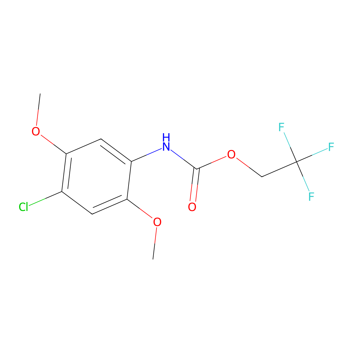 2,2,2-trifluoroethyl N-(4-chloro-2,5-dimethoxyphenyl)carbamate molecular structure, CAS 1087797-86-1