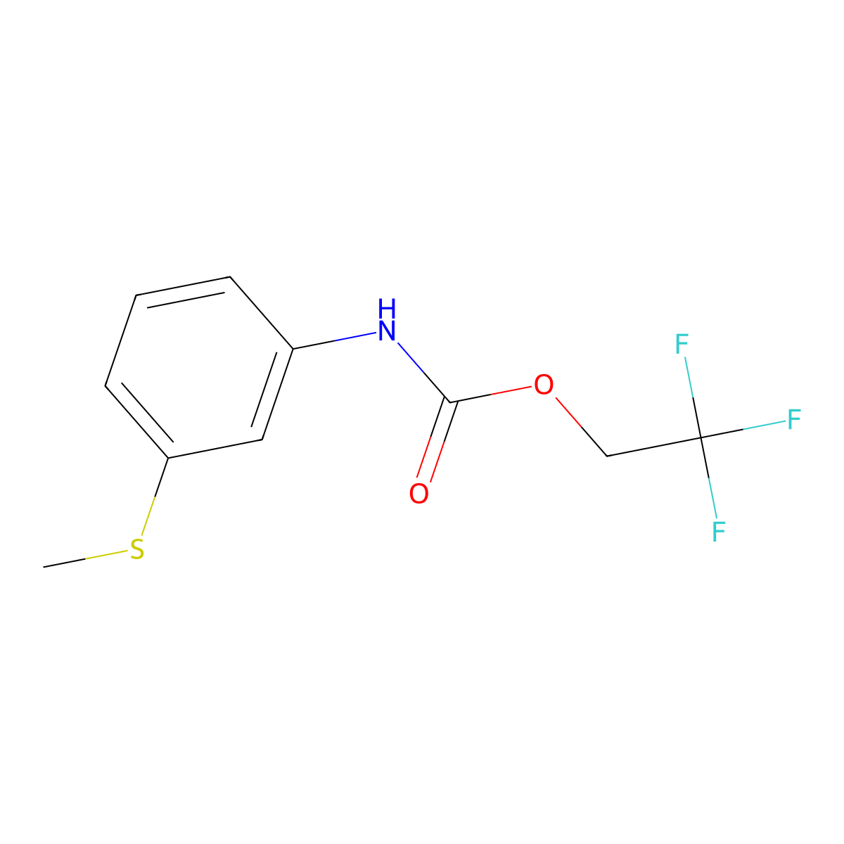 2,2,2-trifluoroethyl N-[3-(methylsulfanyl)phenyl]carbamate molecular structure, CAS 1087797-88-3