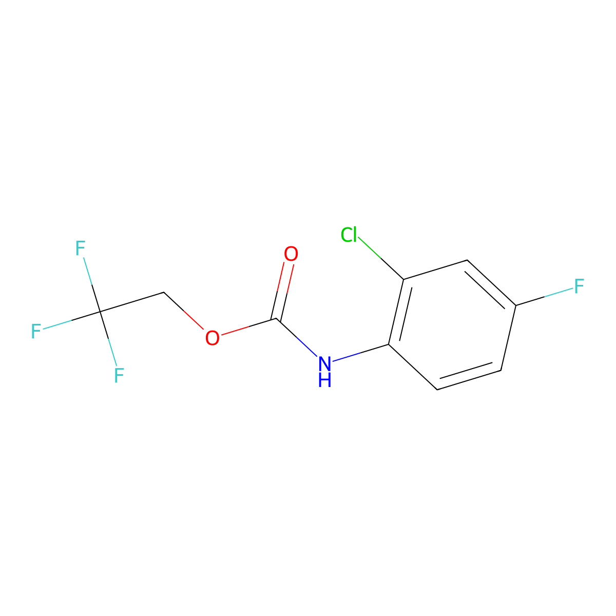 2,2,2-trifluoroethyl N-(2-chloro-4-fluorophenyl)carbamate molecular structure, CAS 1087797-94-1
