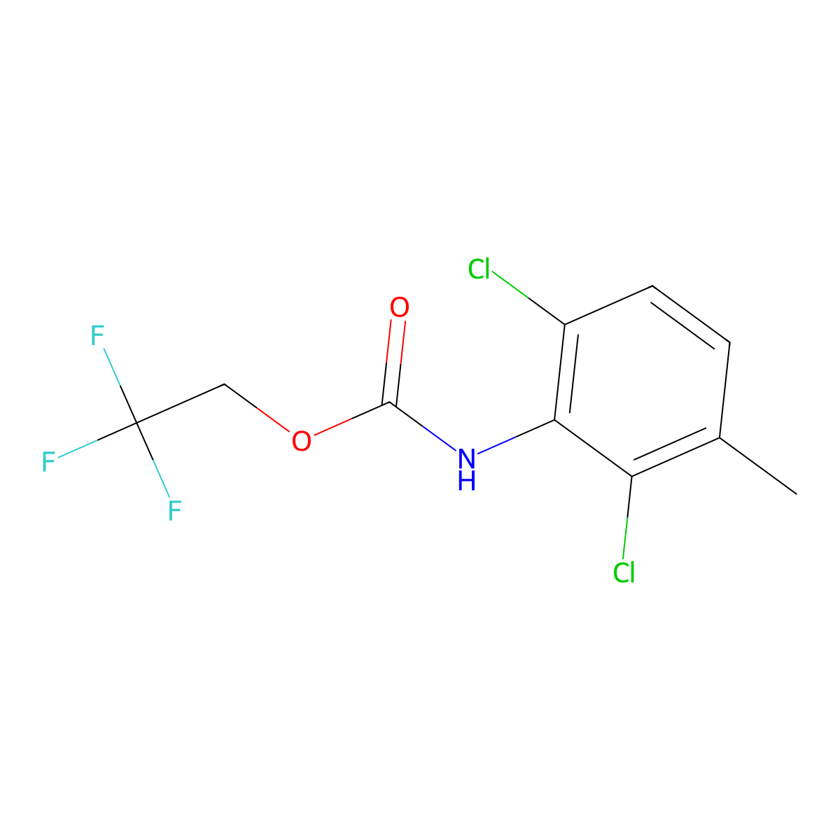 2,2,2-trifluoroethyl N-(2,6-dichloro-3-methylphenyl)carbamate molecular structure, CAS 1087797-96-3