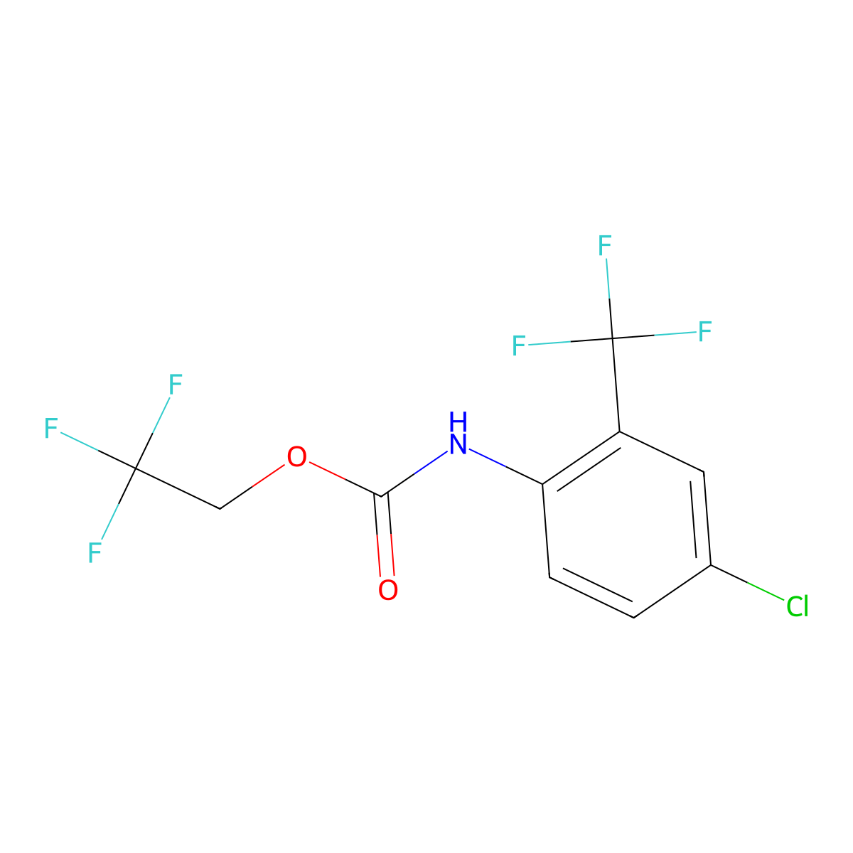 2,2,2-trifluoroethyl N-[4-chloro-2-(trifluoromethyl)phenyl]carbamate molecular structure, CAS 1087797-99-6