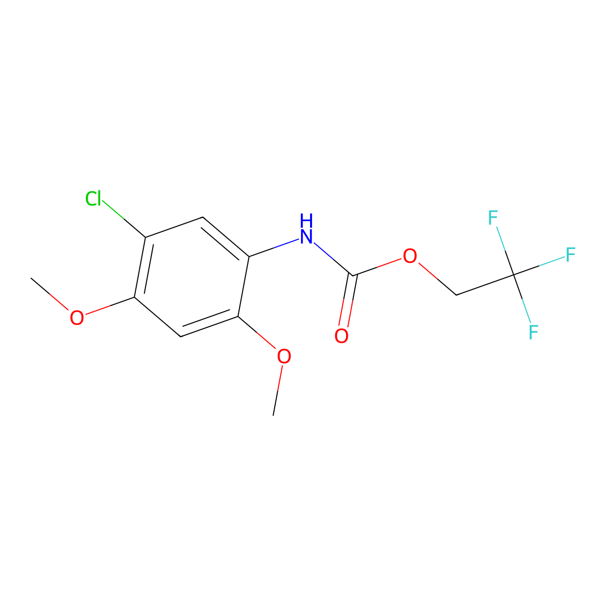 2,2,2-trifluoroethyl N-(5-chloro-2,4-dimethoxyphenyl)carbamate molecular structure, CAS 1087798-00-2