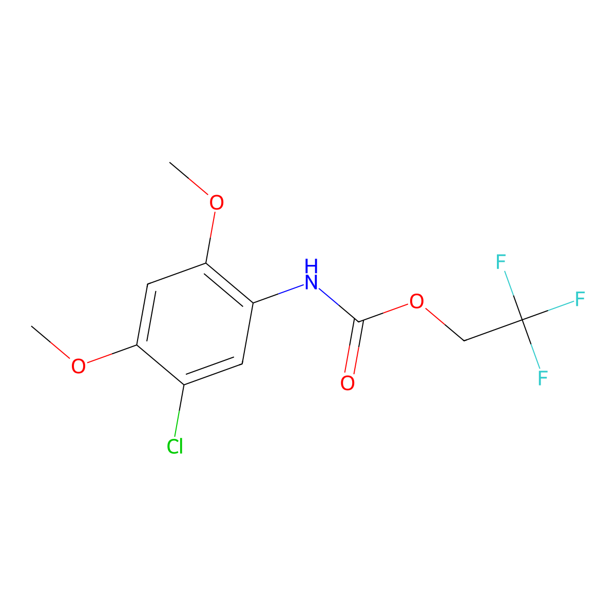 2,2,2-trifluoroethyl N-(5-chloro-2,4-dimethoxyphenyl)carbamate molecular structure, CAS 1087798-00-2