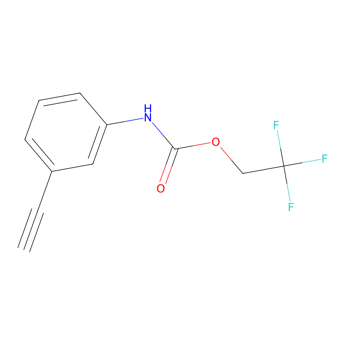 2,2,2-trifluoroethyl N-(3-ethynylphenyl)carbamate molecular structure, CAS 1087798-02-4