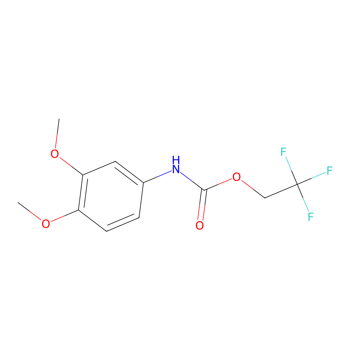 2,2,2-trifluoroethyl N-(3,4-dimethoxyphenyl)carbamate molecular structure, CAS 1087798-03-5