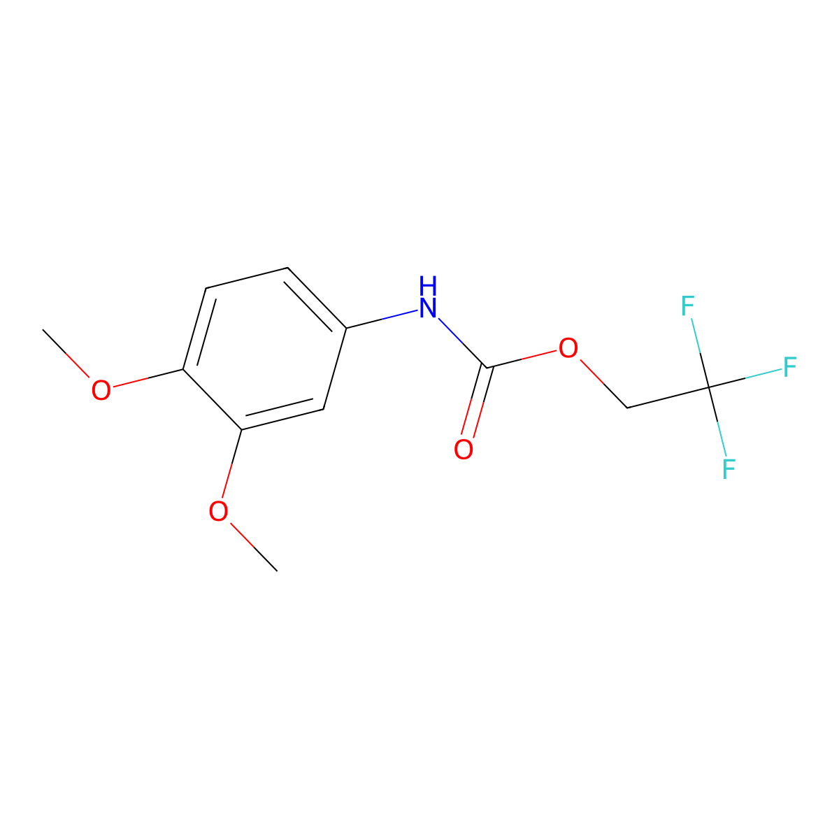 2,2,2-trifluoroethyl N-(3,4-dimethoxyphenyl)carbamate molecular structure, CAS 1087798-03-5
