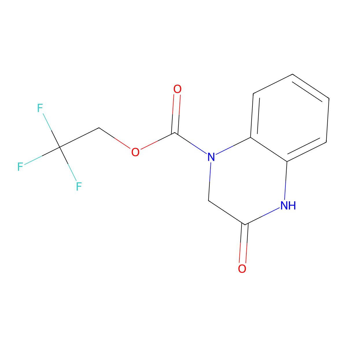 2,2,2-trifluoroethyl 3-oxo-3,4-dihydroquinoxaline-1(2H)-carboxylate molecular structure, CAS 1087798-04-6