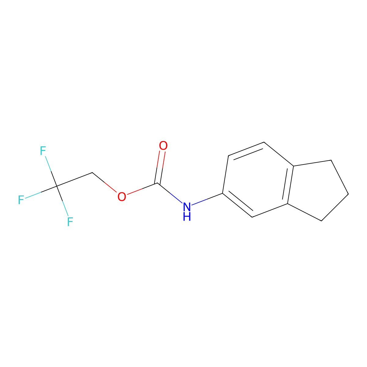 2,2,2-trifluoroethyl N-(2,3-dihydro-1H-inden-5-yl)carbamate molecular structure, CAS 1087798-05-7