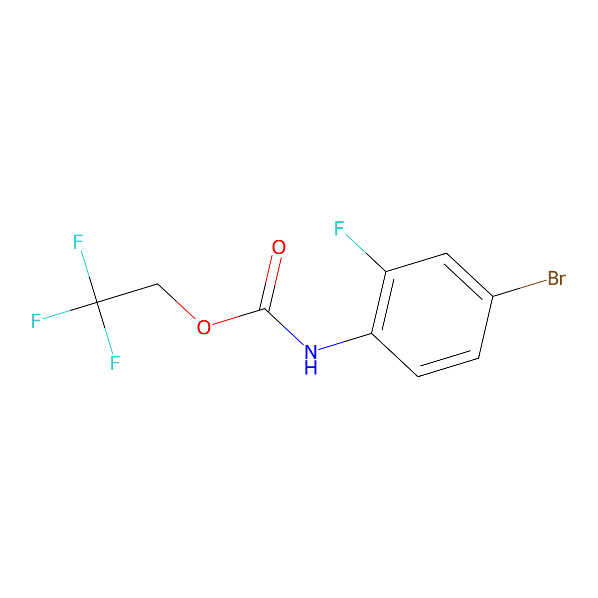 2,2,2-trifluoroethyl N-(4-bromo-2-fluorophenyl)carbamate molecular structure, CAS 1087798-06-8