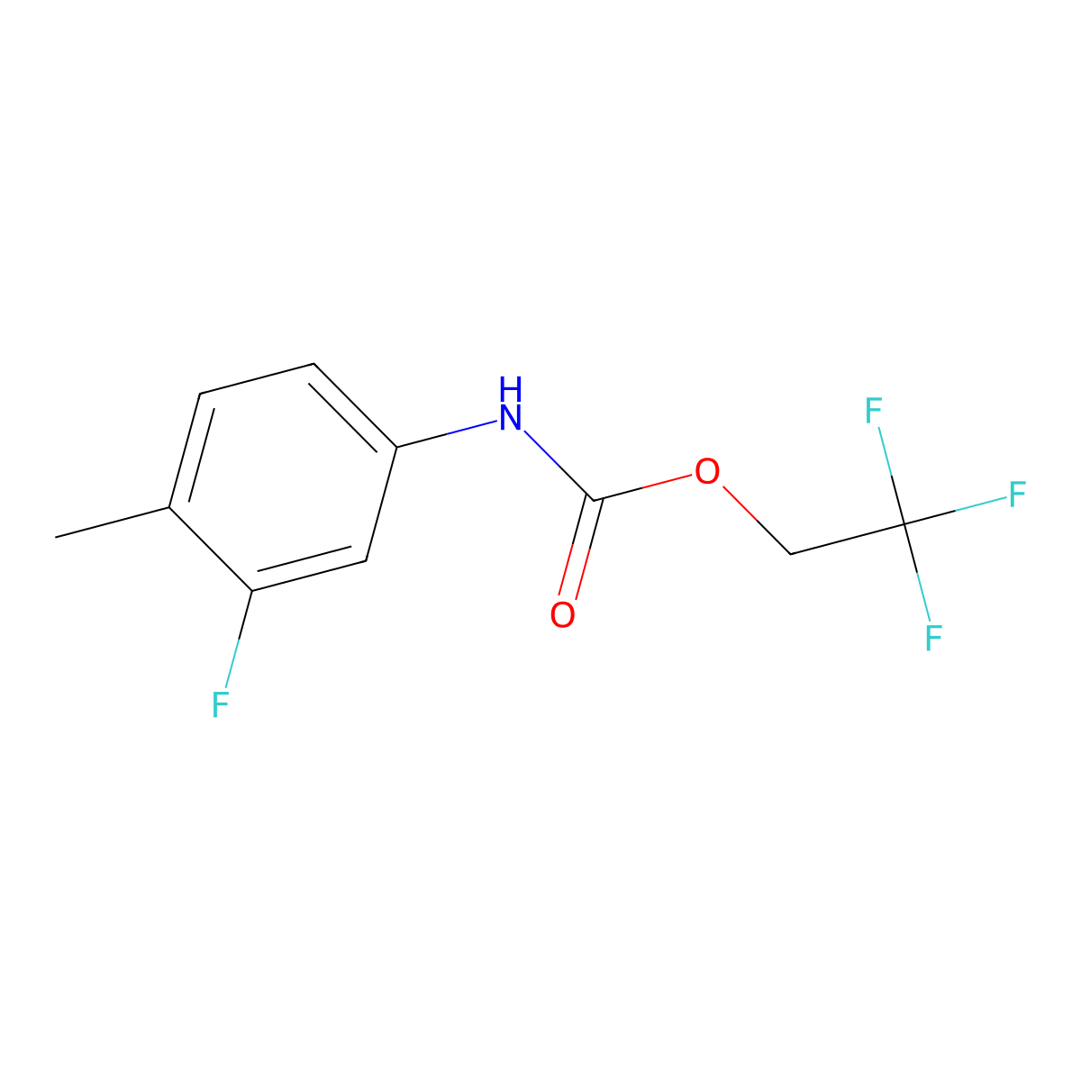 2,2,2-trifluoroethyl N-(3-fluoro-4-methylphenyl)carbamate molecular structure, CAS 1087798-07-9