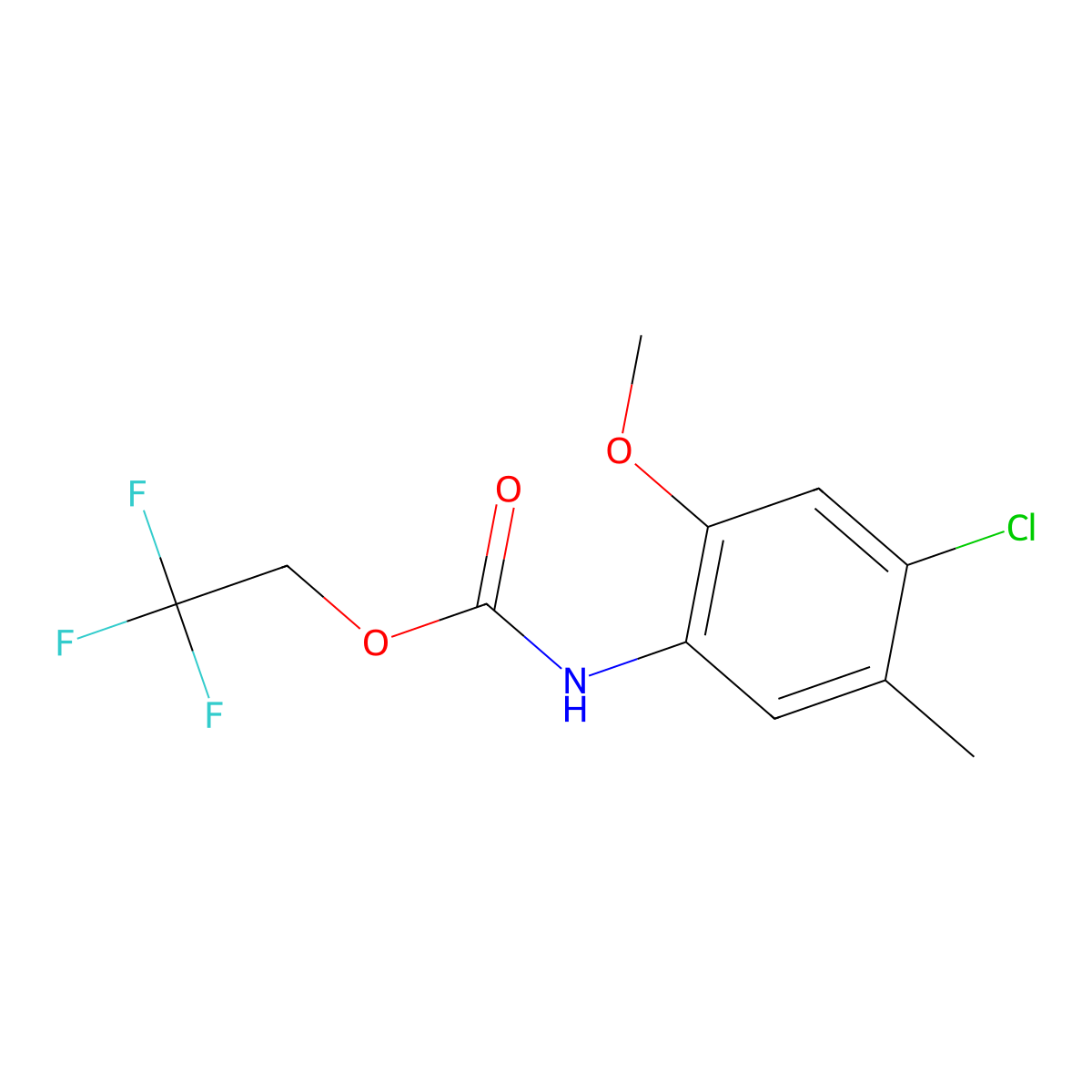 2,2,2-trifluoroethyl N-(4-chloro-2-methoxy-5-methylphenyl)carbamate molecular structure, CAS 1087798-13-7