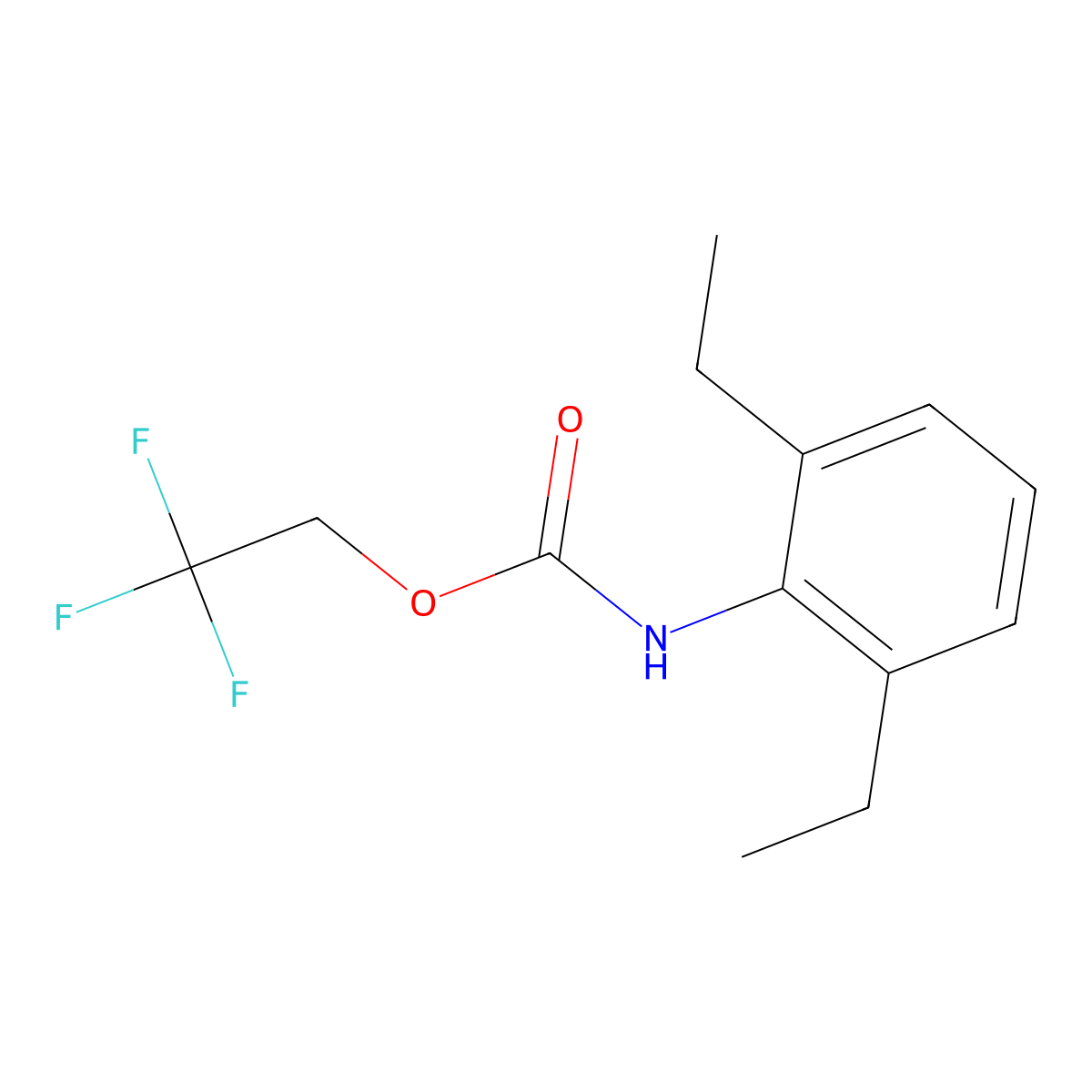 2,2,2-trifluoroethyl N-(2,6-diethylphenyl)carbamate molecular structure, CAS 1087798-17-1