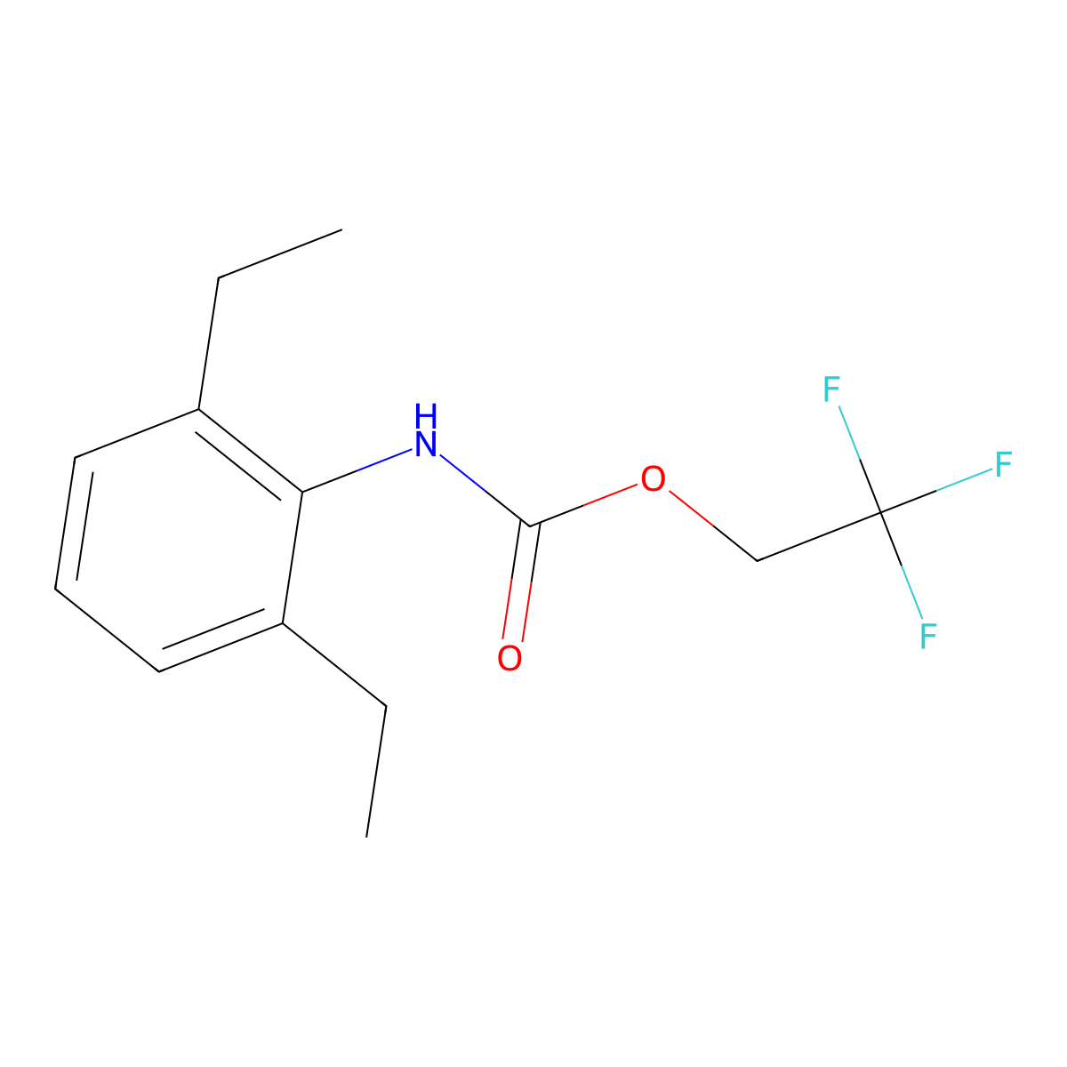 2,2,2-trifluoroethyl N-(2,6-diethylphenyl)carbamate molecular structure, CAS 1087798-17-1
