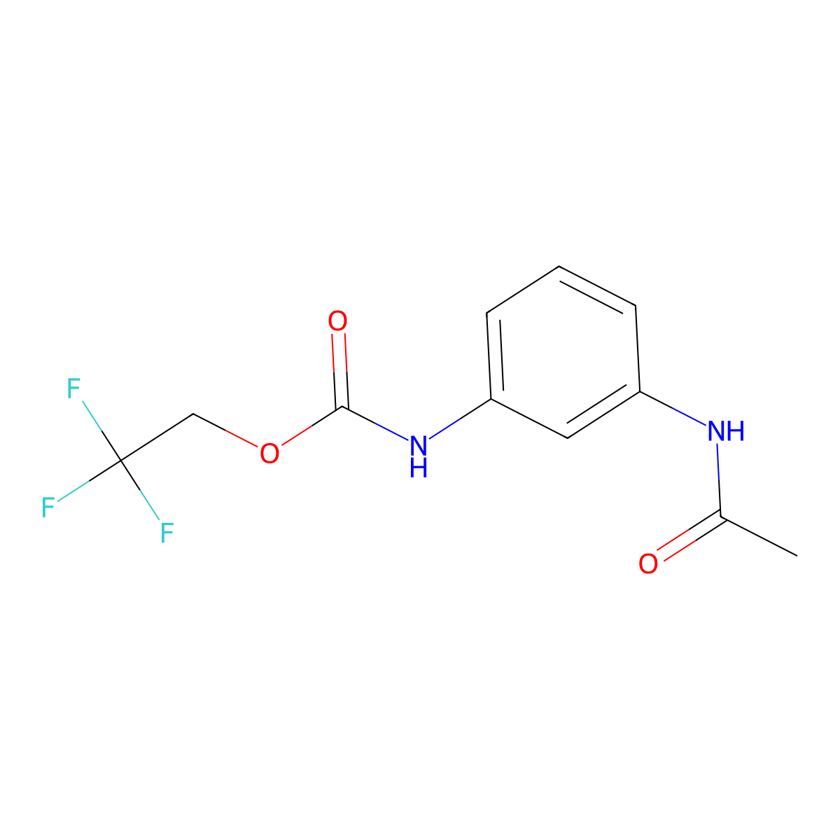 2,2,2-trifluoroethyl N-(3-acetamidophenyl)carbamate molecular structure, CAS 1087798-18-2