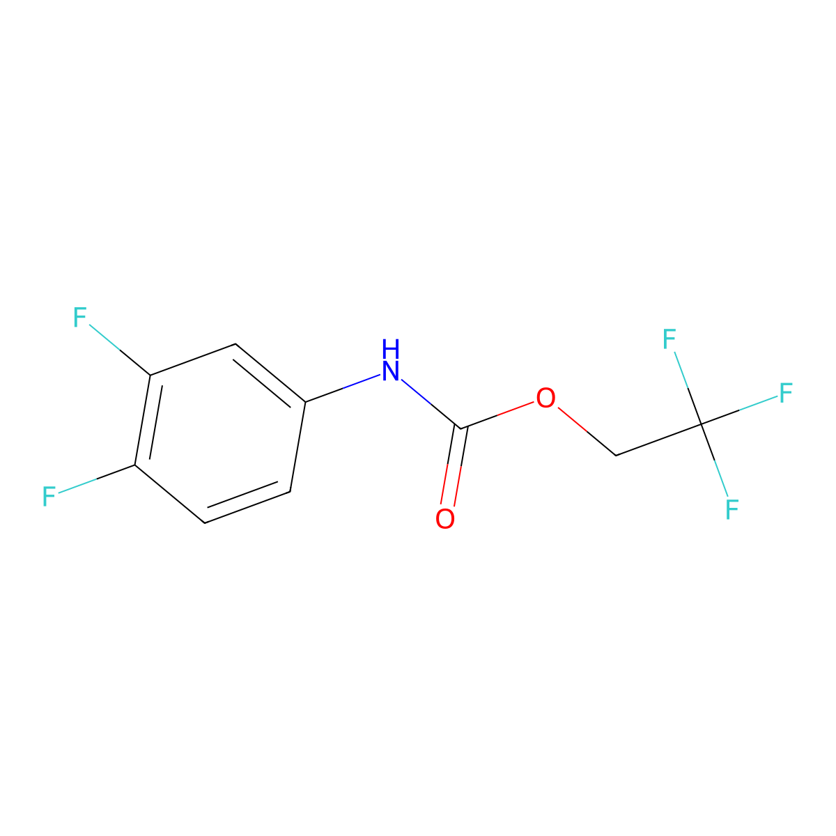2,2,2-trifluoroethyl N-(3,4-difluorophenyl)carbamate molecular structure, CAS 1087798-19-3
