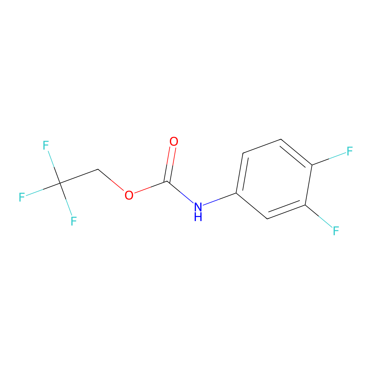 2,2,2-trifluoroethyl N-(3,4-difluorophenyl)carbamate molecular structure, CAS 1087798-19-3