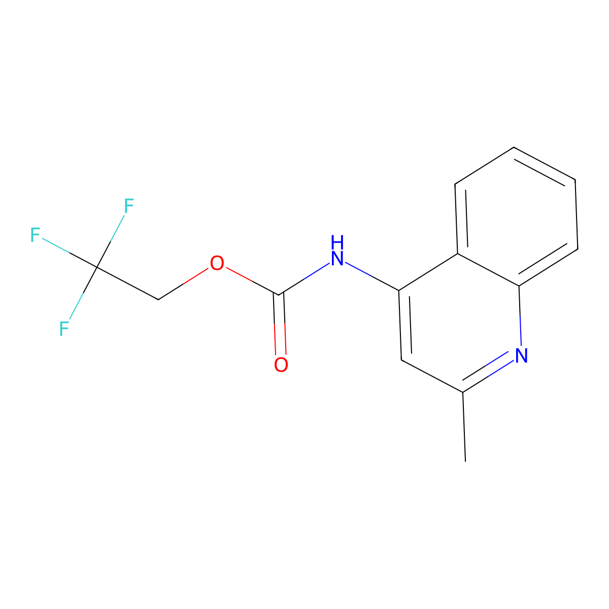 2,2,2-trifluoroethyl N-(2-methylquinolin-4-yl)carbamate molecular structure, CAS 1087798-20-6