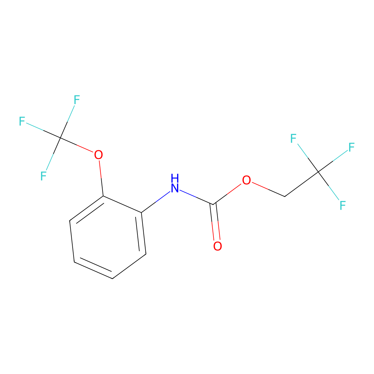 2,2,2-trifluoroethyl N-[2-(trifluoromethoxy)phenyl]carbamate molecular structure, CAS 1087798-24-0