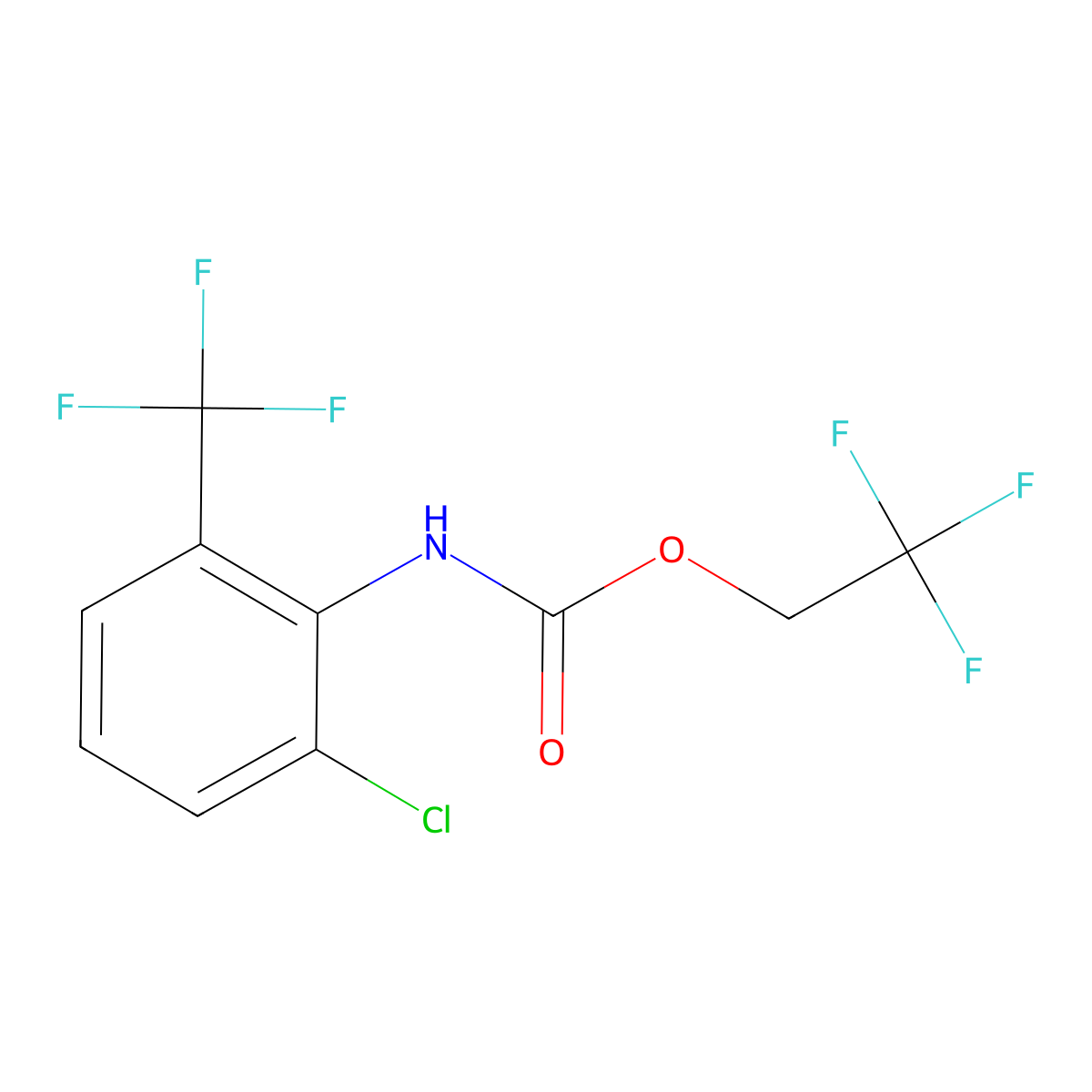 2,2,2-trifluoroethyl N-[2-chloro-6-(trifluoromethyl)phenyl]carbamate molecular structure, CAS 1087798-25-1
