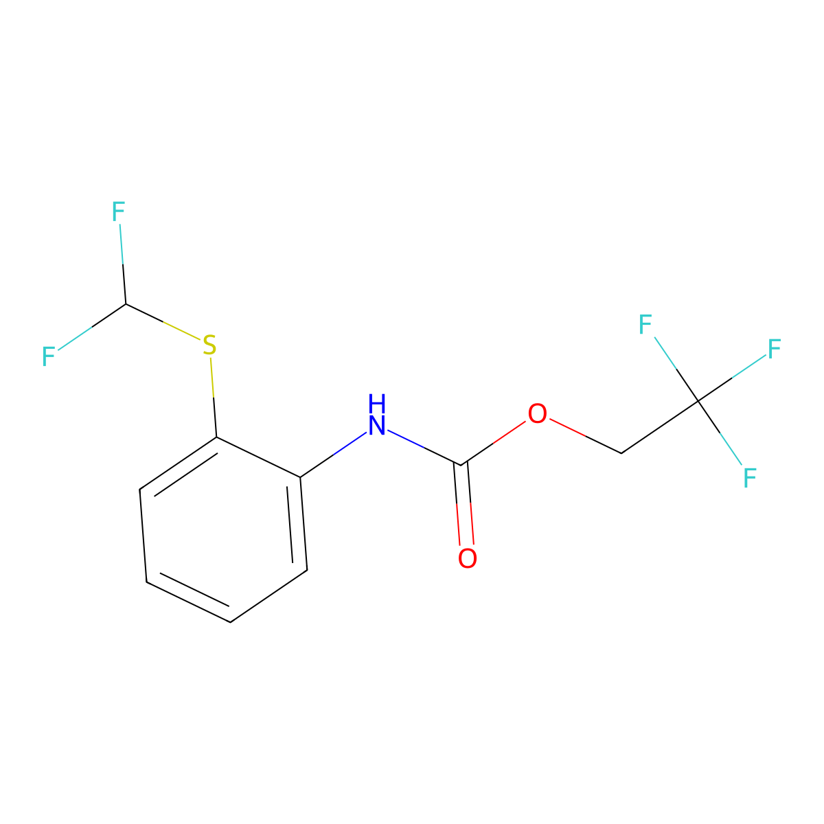 2,2,2-trifluoroethyl N-{2-[(difluoromethyl)sulfanyl]phenyl}carbamate molecular structure, CAS 1087798-28-4