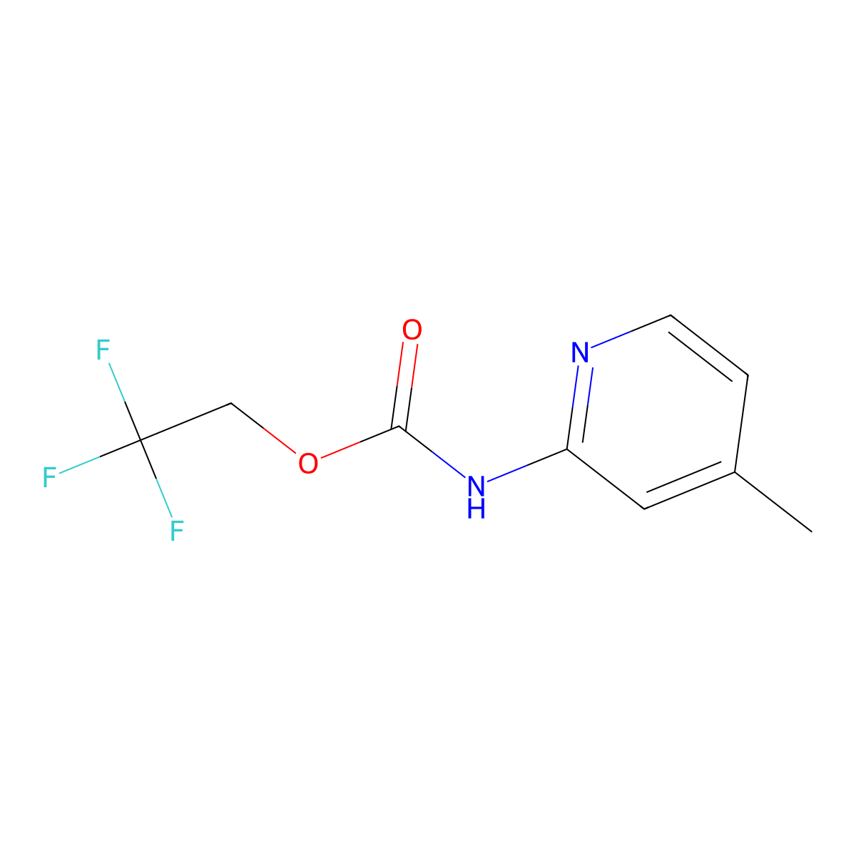 2,2,2-trifluoroethyl N-(4-methylpyridin-2-yl)carbamate molecular structure, CAS 1087798-30-8