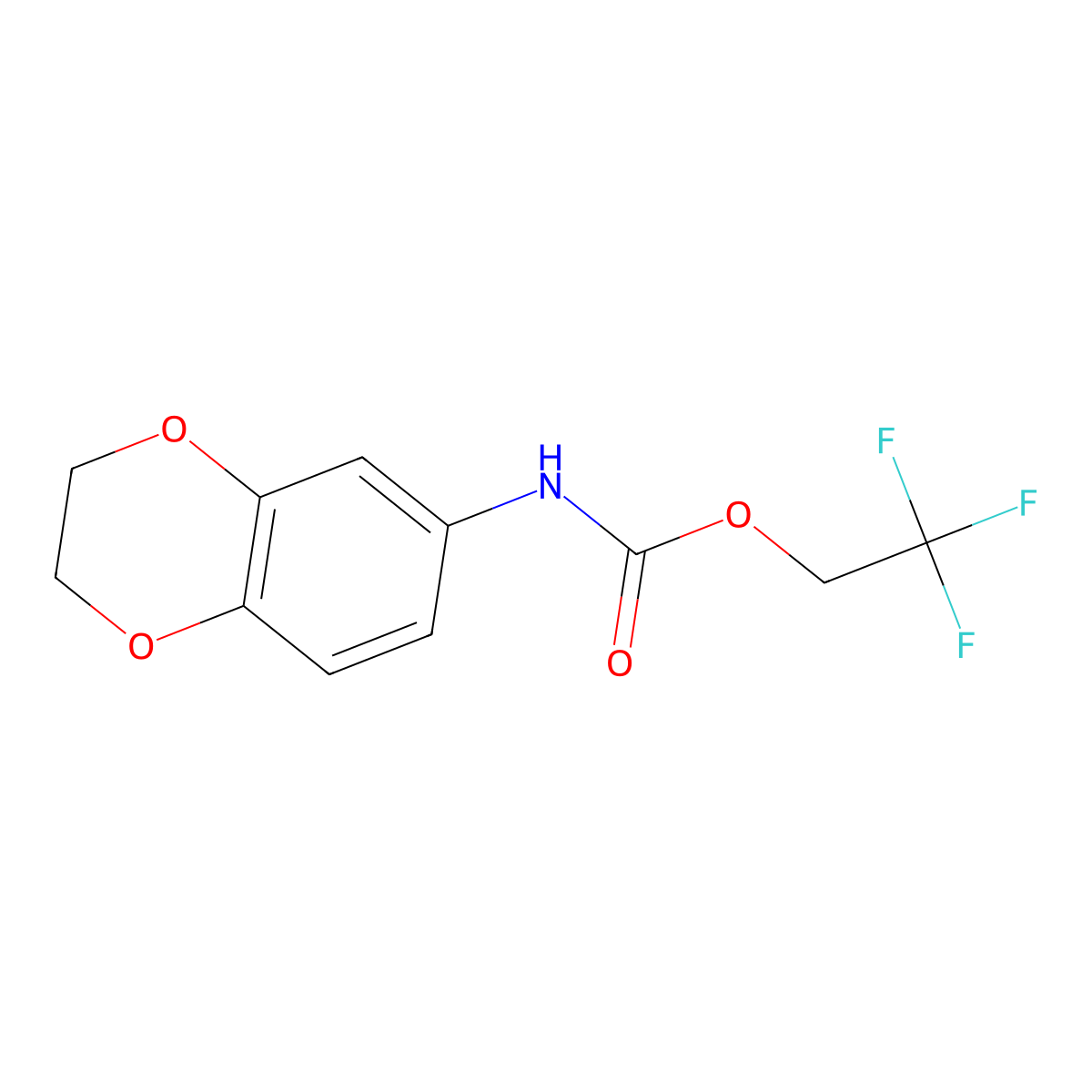 2,2,2-trifluoroethyl N-(2,3-dihydro-1,4-benzodioxin-6-yl)carbamate molecular structure, CAS 1087798-34-2