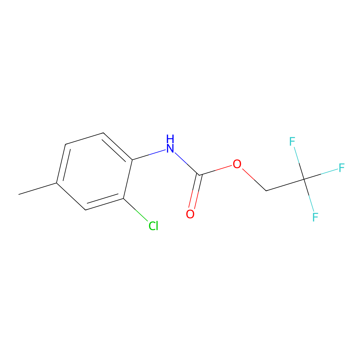2,2,2-trifluoroethyl N-(2-chloro-4-methylphenyl)carbamate molecular structure, CAS 1087798-35-3