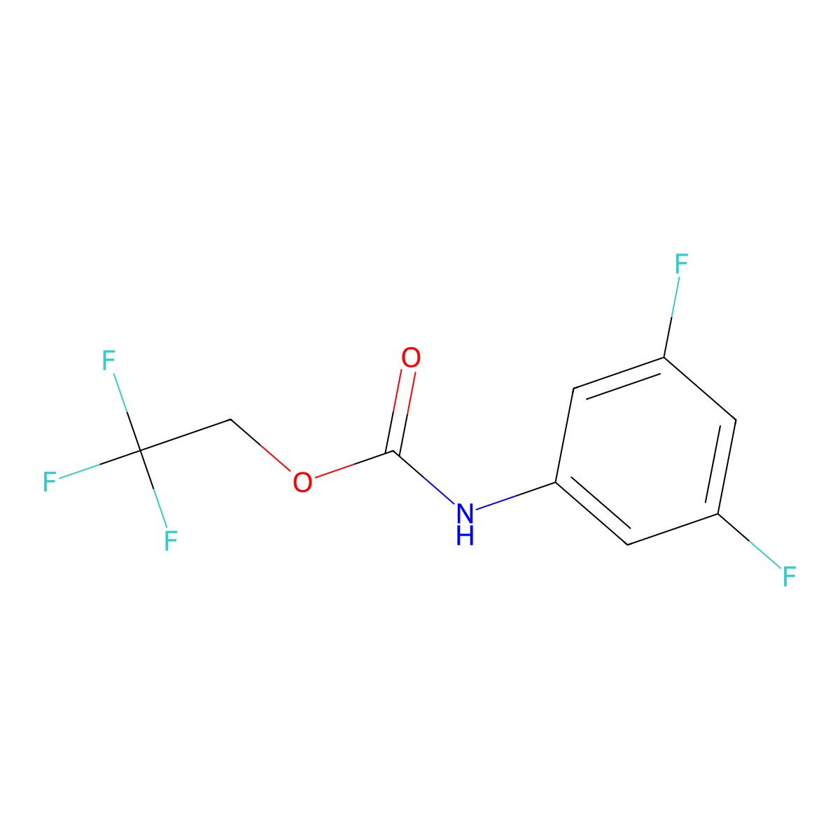 2,2,2-trifluoroethyl N-(3,5-difluorophenyl)carbamate molecular structure, CAS 1087798-37-5