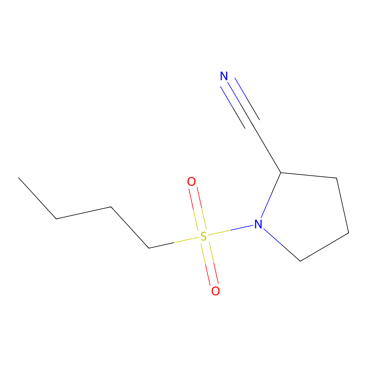 1-(Butane-1-sulfonyl)pyrrolidine-2-carbonitrile molecular structure, CAS 1087798-42-2