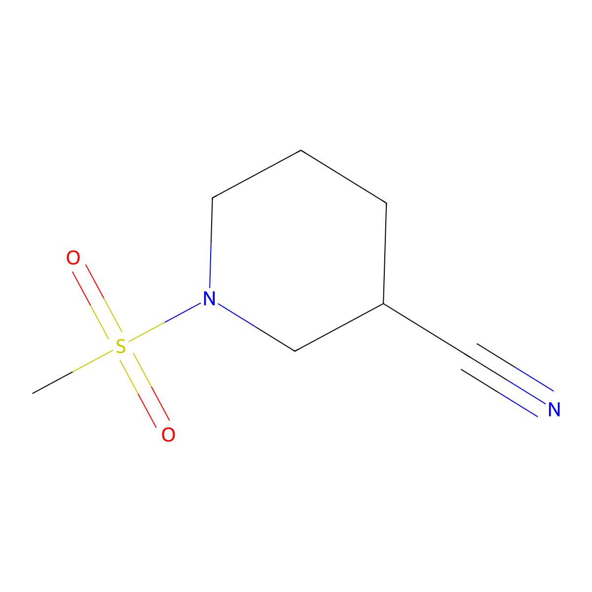 1-(Methylsulfonyl)piperidine-3-carbonitrile molecular structure, CAS 1087798-44-4