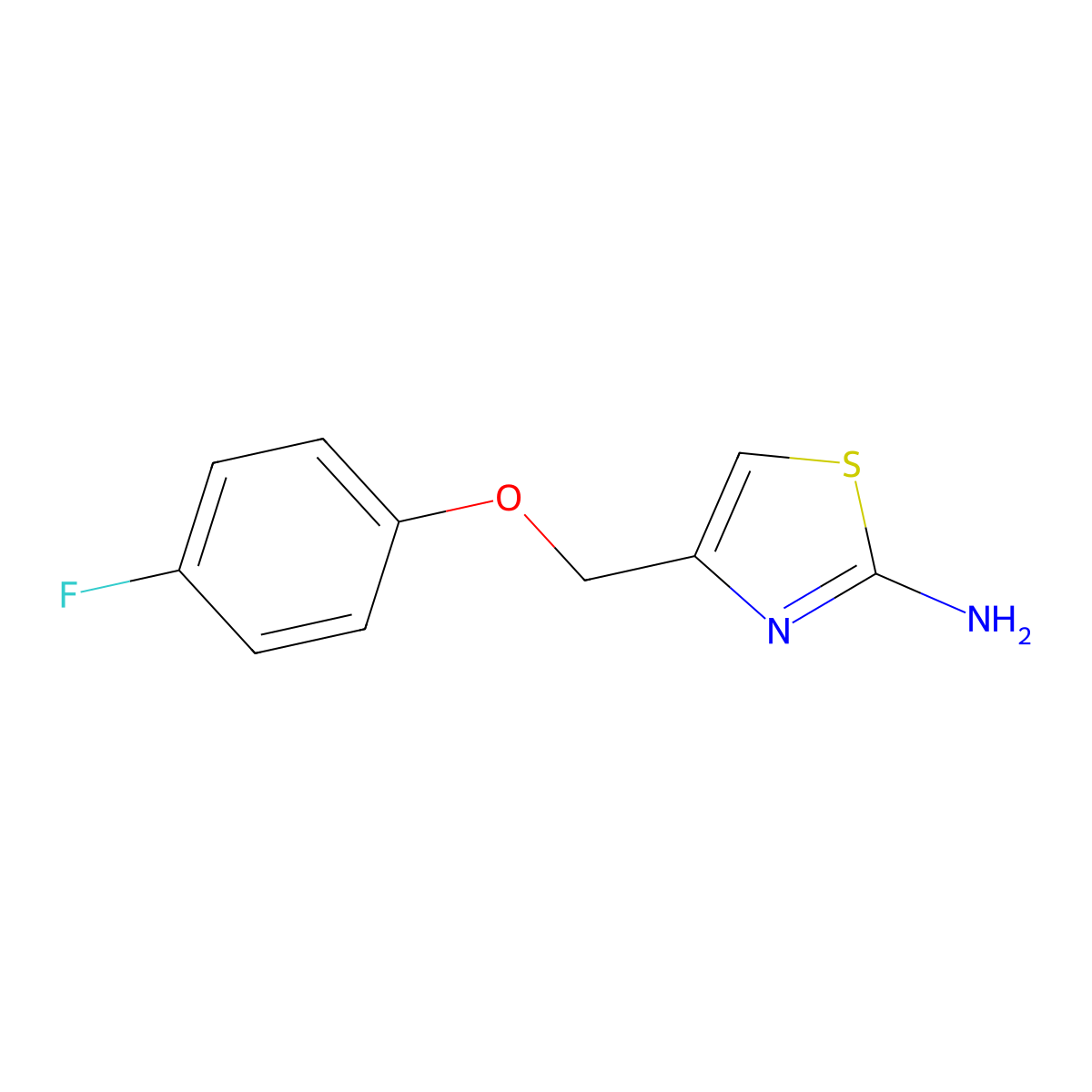 4-[(4-Fluorophenoxy)methyl]-1,3-thiazol-2-amine molecular structure, CAS 1087798-46-6