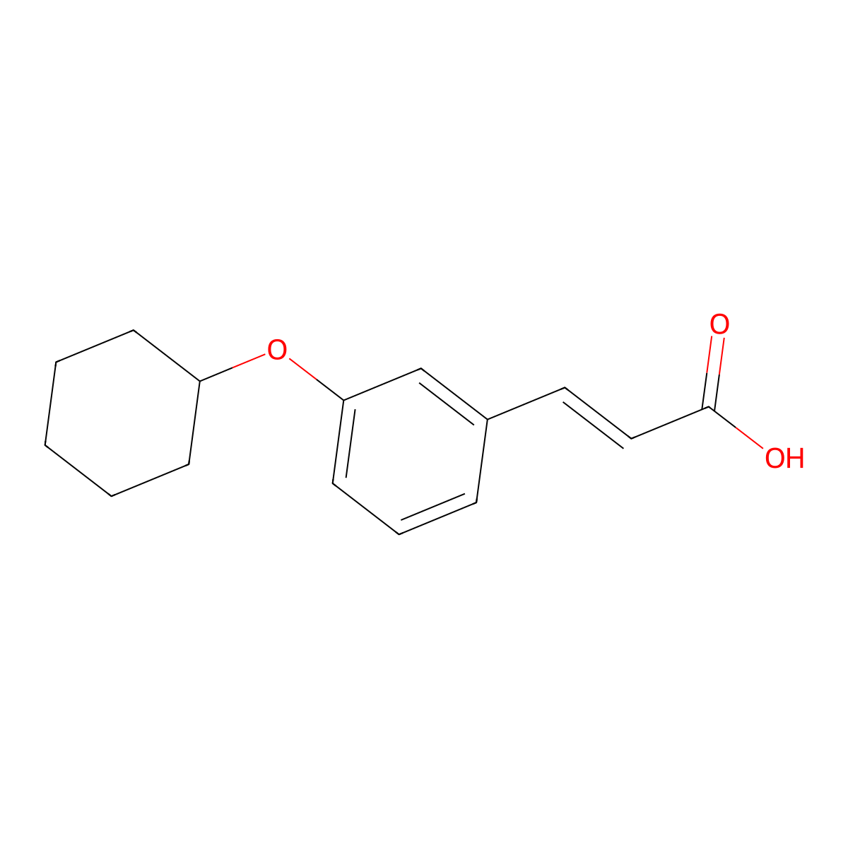 3-[3-(Cyclohexyloxy)phenyl]prop-2-enoic acid molecular structure, CAS 1087799-13-0