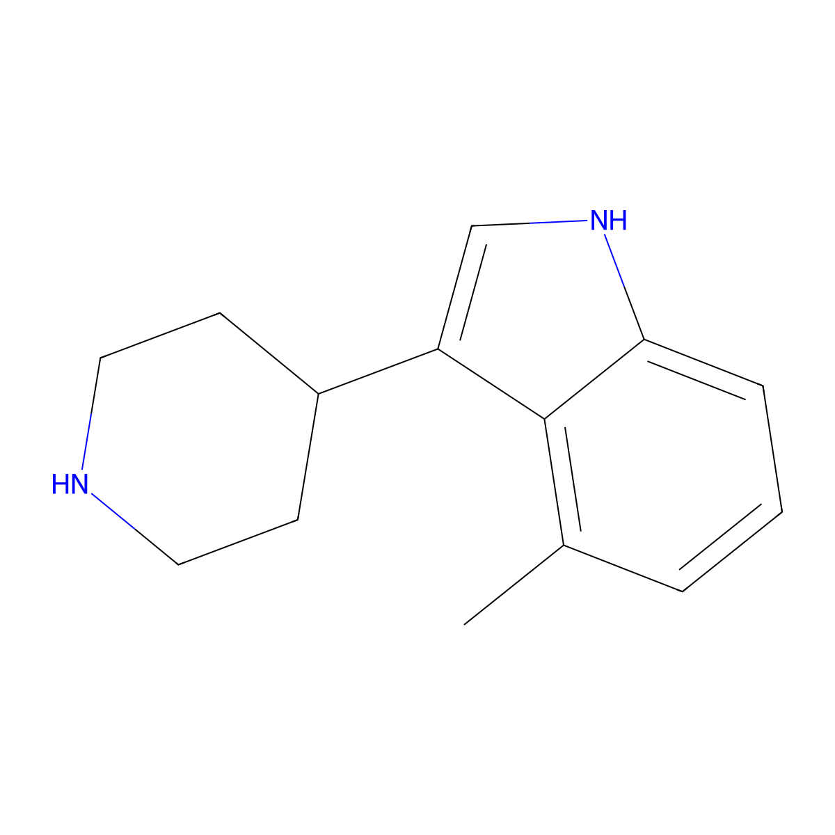 4-methyl-3-(piperidin-4-yl)-1H-indole molecular structure, CAS 1087800-68-7