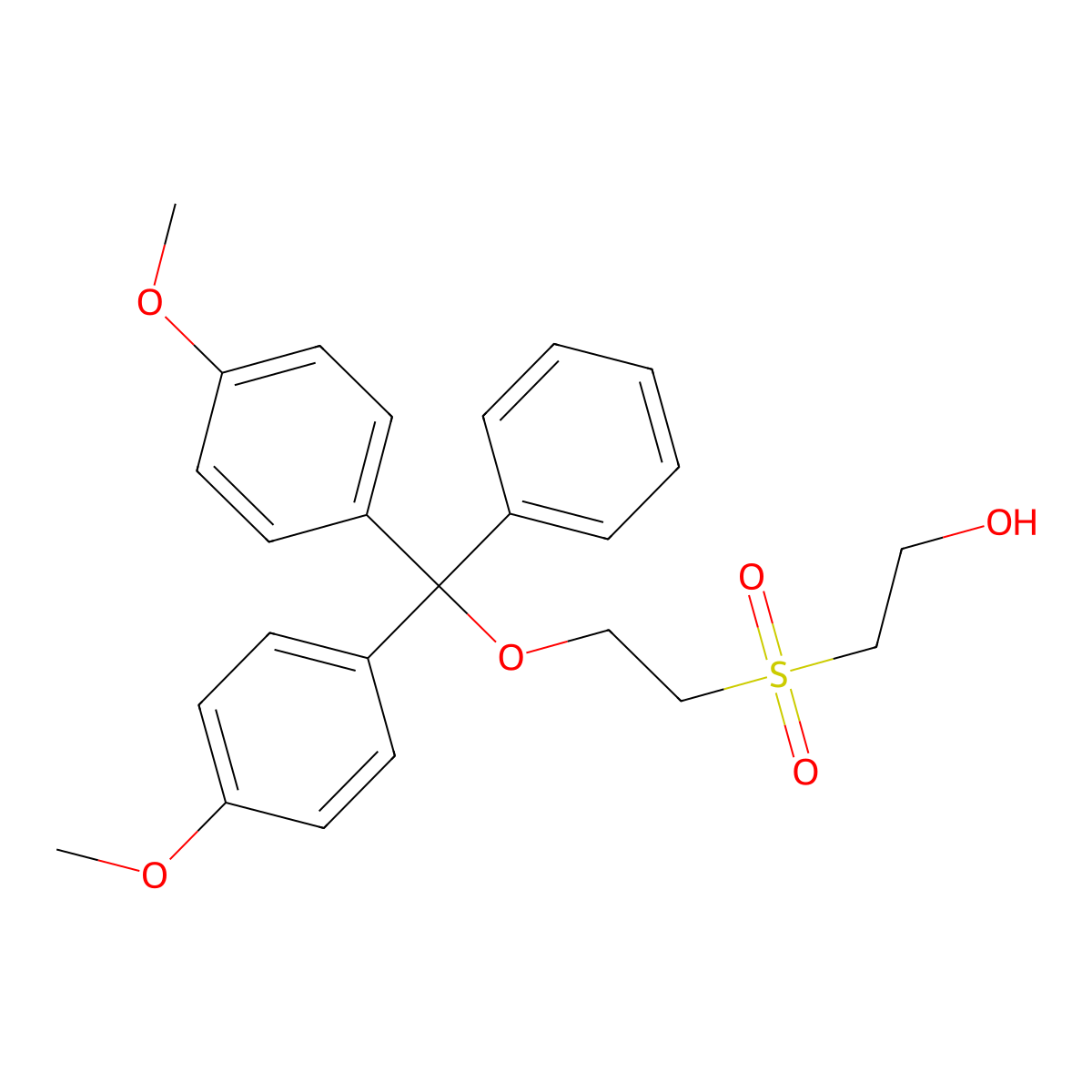 2-((2-(Bis(4-methoxyphenyl)(phenyl)methoxy)ethyl)sulfonyl)ethan-1-OL molecular structure, CAS 108783-01-3