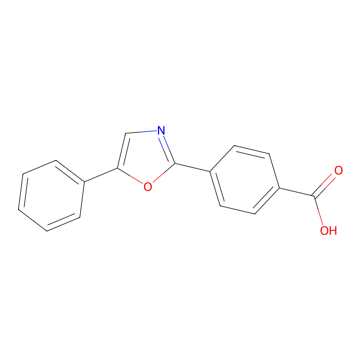 Benzoic acid, 4-(5-phenyl-2-oxazolyl)- molecular structure, CAS 108783-73-9