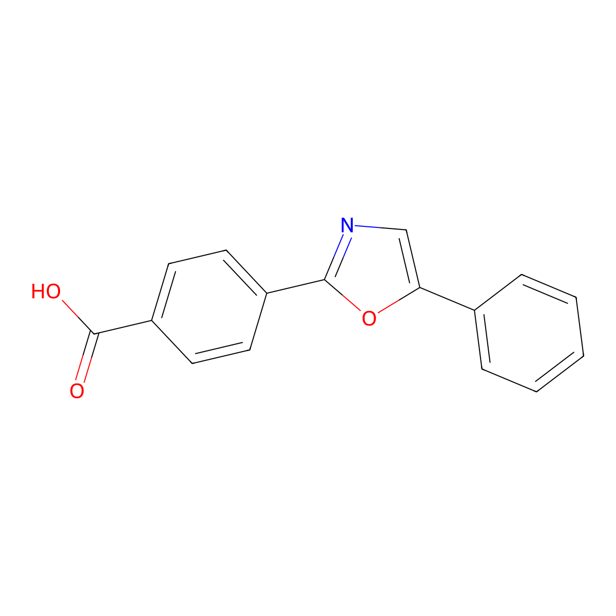 Benzoic acid, 4-(5-phenyl-2-oxazolyl)- molecular structure, CAS 108783-73-9