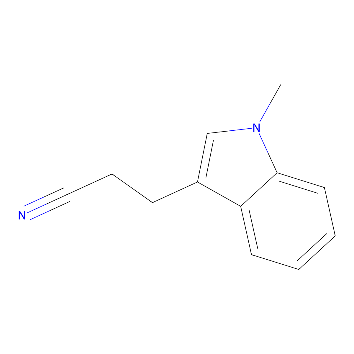 3-(1-methyl-1H-indol-3-yl)propanenitrile molecular structure, CAS 108784-73-2