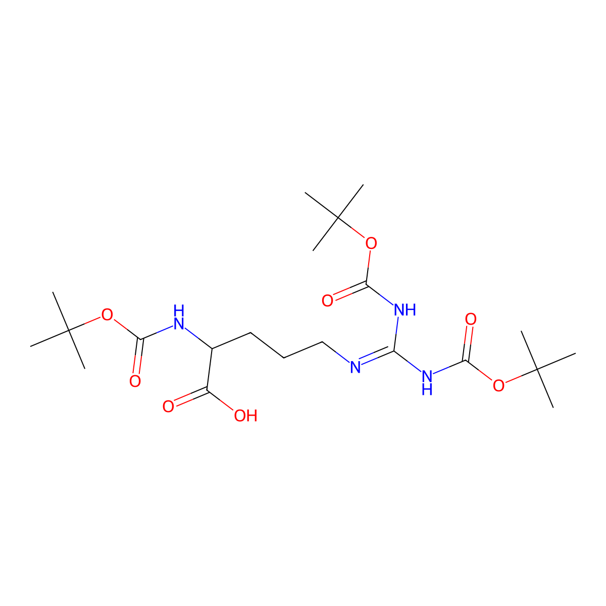 Boc-arg(boc)2-OH molecular structure, CAS 108787-91-3