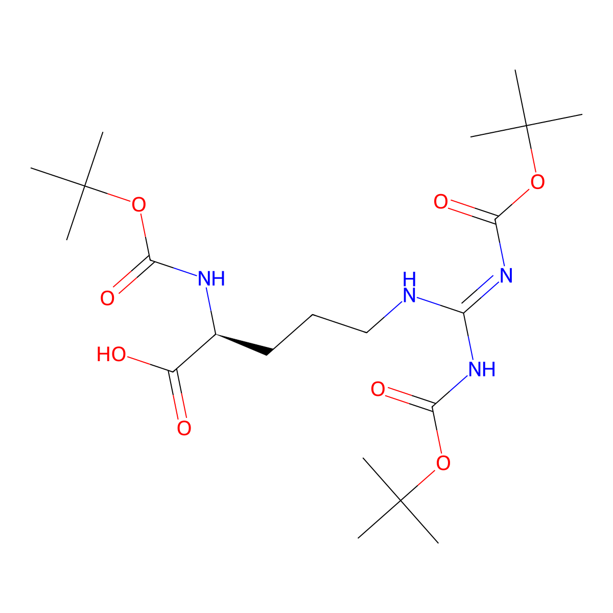 Boc-arg(boc)2-OH molecular structure, CAS 108787-91-3