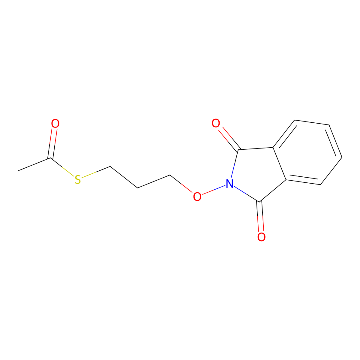 S-[3-(1,3-dioxoisoindol-2-yl)oxypropyl] ethanethioate molecular structure, CAS 1088-37-5