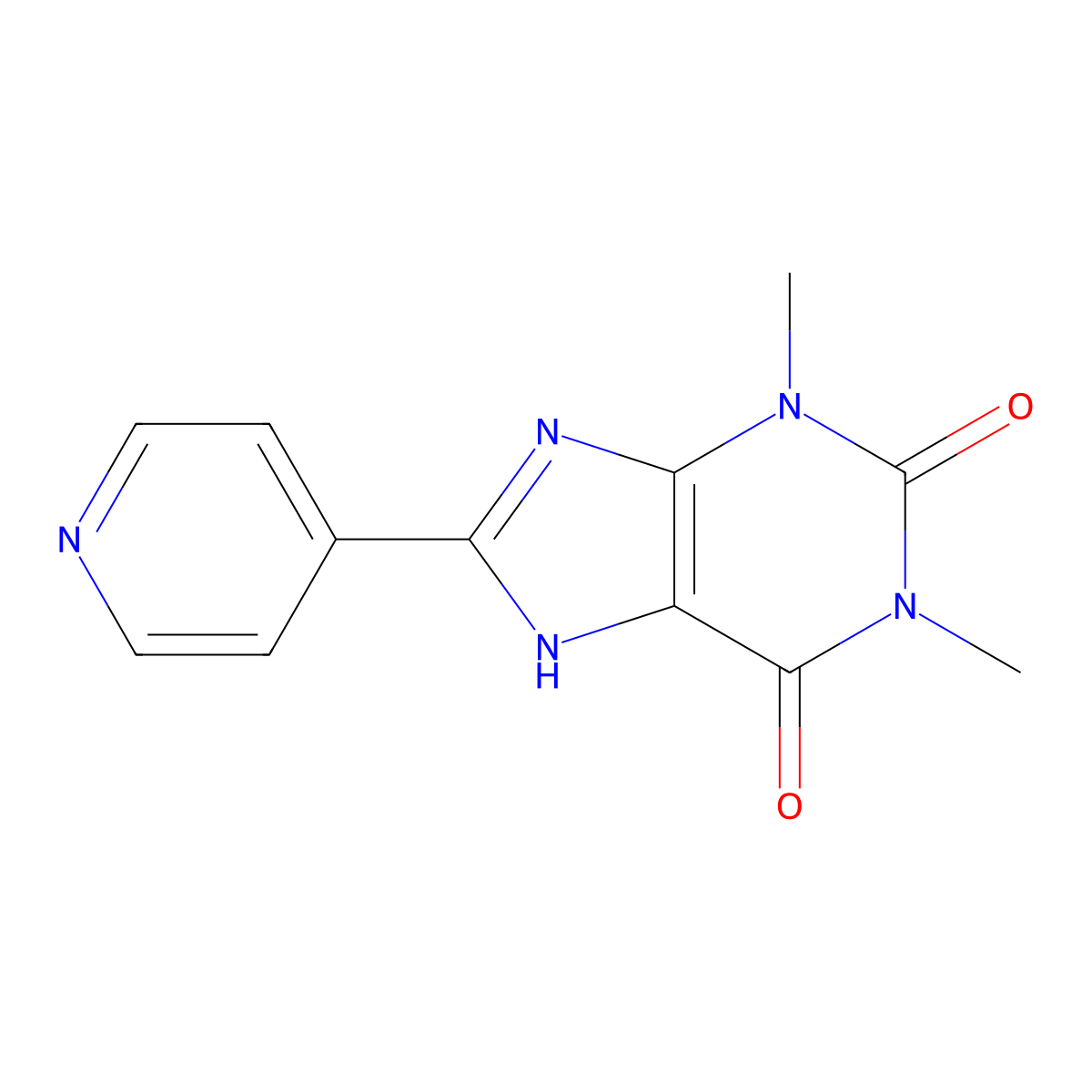 8-(4-Pyridyl)theophylline molecular structure, CAS 1088-64-8
