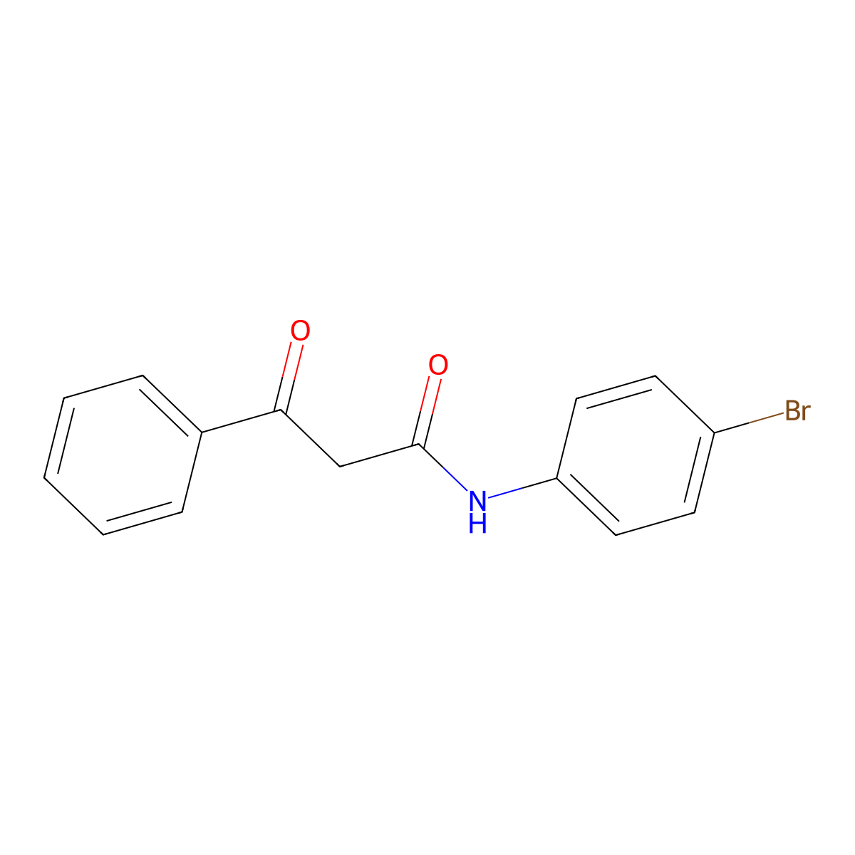 N-(4-bromophenyl)-3-oxo-3-phenylpropanamide molecular structure, CAS 1088-93-3